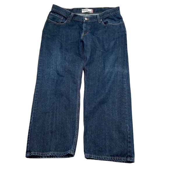 Levis‎ 559 Jeans Men 40W x 30L Blue Relaxed Straight Leg Cotton Black Batwing - Picture 1 of 14